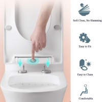 Capac toaleta cu inchidere lenta, alb, Vivo WTS-113-WHITE